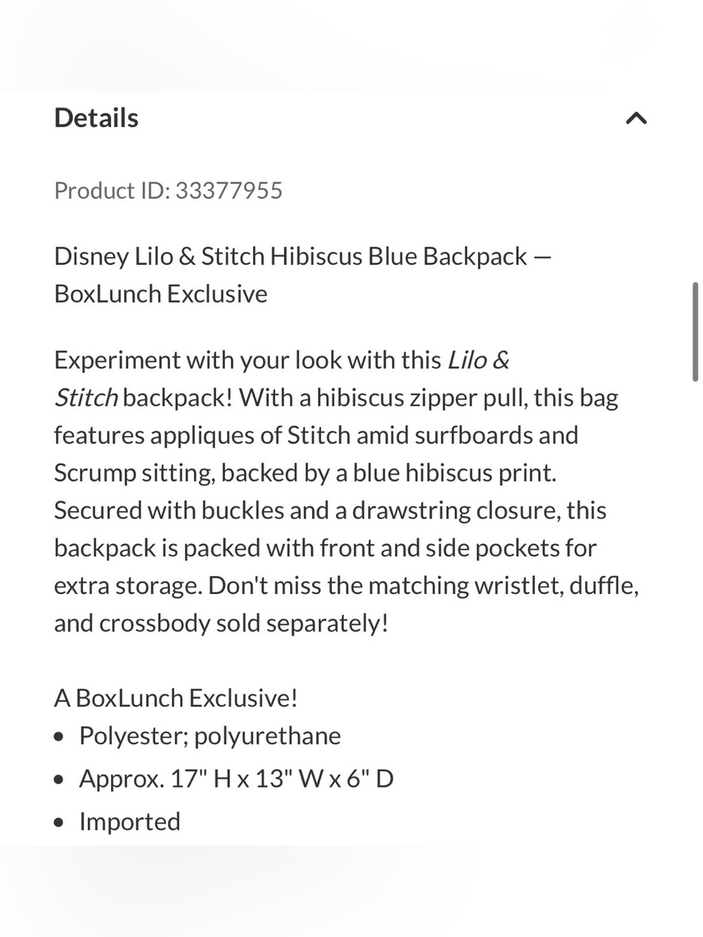 BoxLunch Exclusive Disney Lilo & Stitch Hibiscus Blue Backpack - Picture 15 of 15
